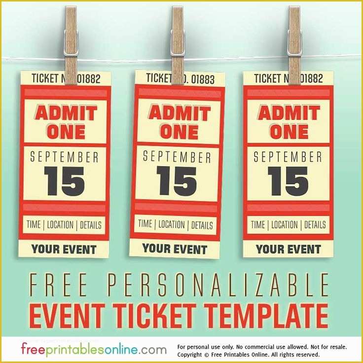 Free Party Ticket Template Of Free Personalized event Ticket Template
