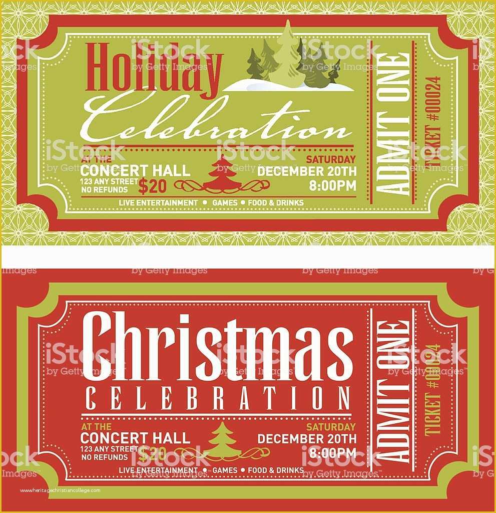 Free Party Ticket Template Of Set Christmas Concert Tickets Templates Stock Vector