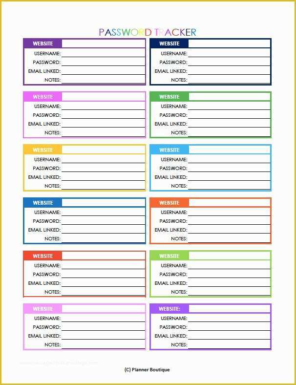 Free Password Keeper Template Printable Of 24 Of Password Tracker Template