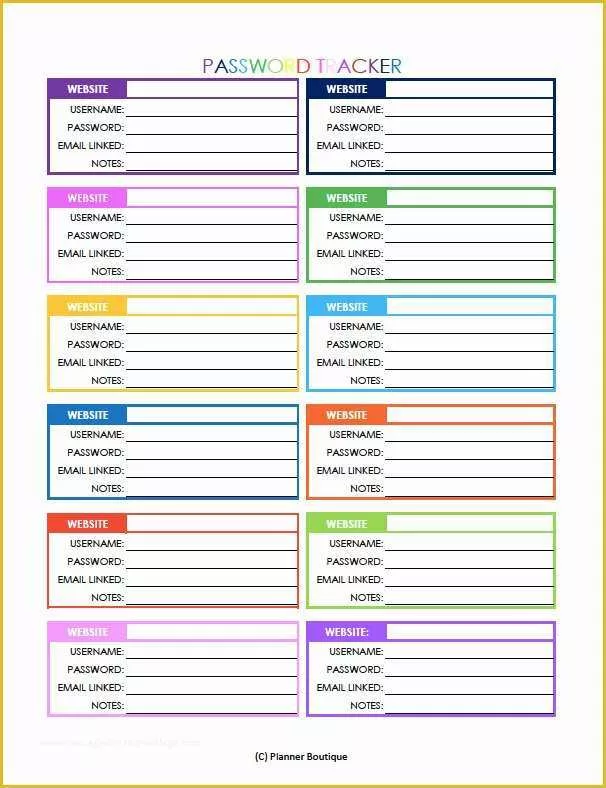 Free Password Keeper Template Printable Of 24 Of Password Tracker Template