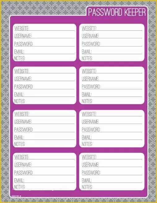 Free Password Keeper Template Printable Of 373 Best Images About Printable Password Sheets On