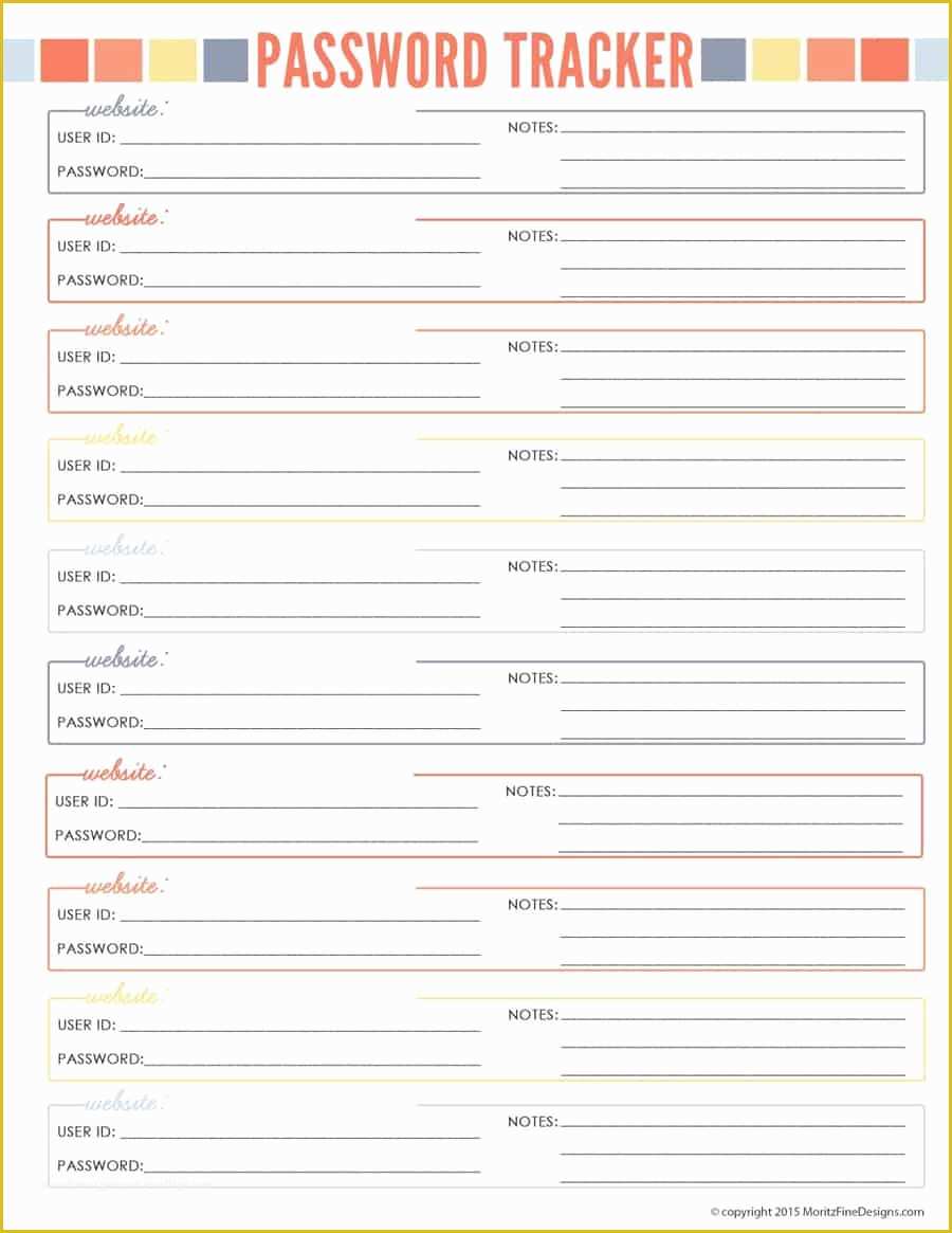 Free Password Keeper Template Printable Of 39 Best Password List Templates Word Excel & Pdf