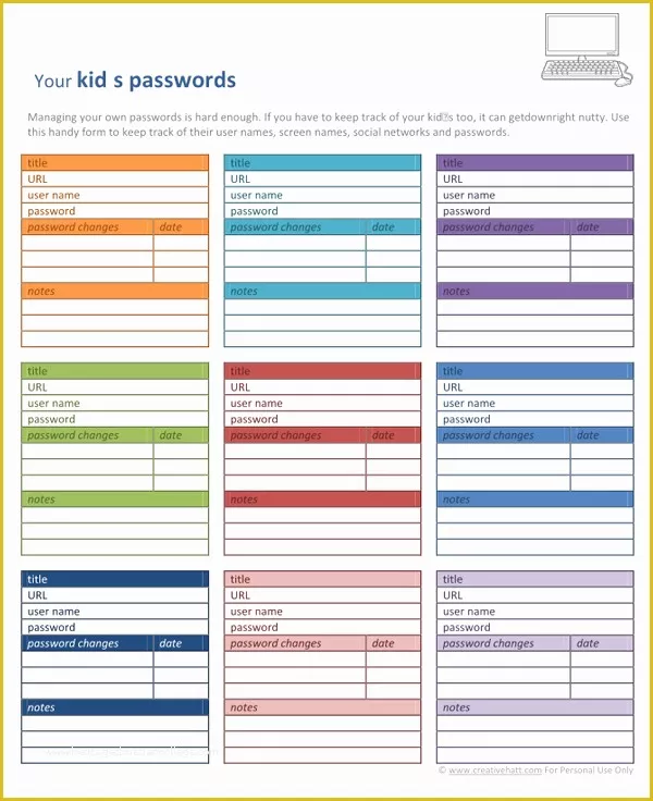 Free Password Keeper Template Printable Of 6 Best Of Password Book Printable Free Printable