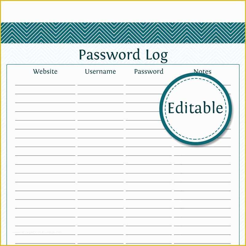 Free Password Keeper Template Printable Of 8 Best Of Editable Password organizer Printable