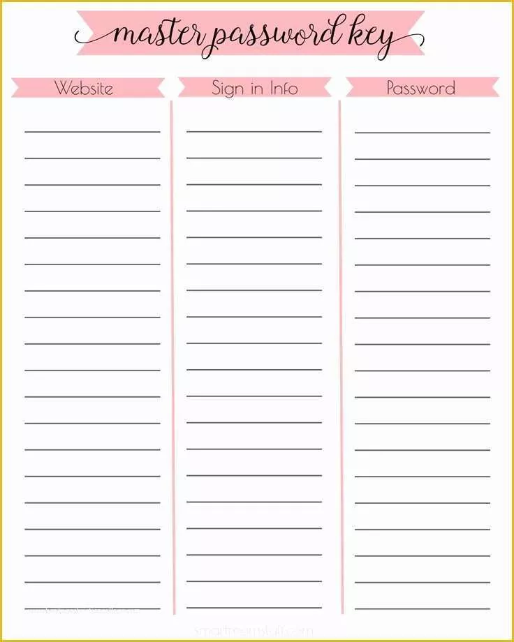 Free Password Keeper Template Printable Of Best 25 Password Printable Ideas On Pinterest