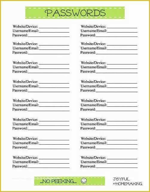 Free Password Keeper Template Printable Of Best 25 Password Printable Ideas On Pinterest