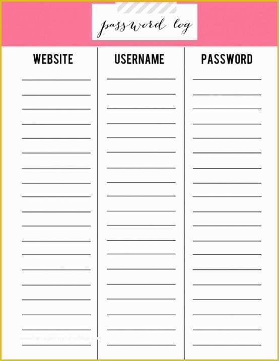Free Password Keeper Template Printable Of Best 25 Password Printable Ideas On Pinterest
