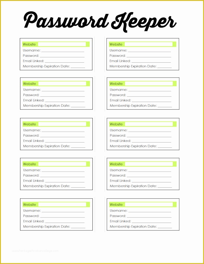 Free Password Keeper Template Printable Of Family Binder Printables the Girl Creative