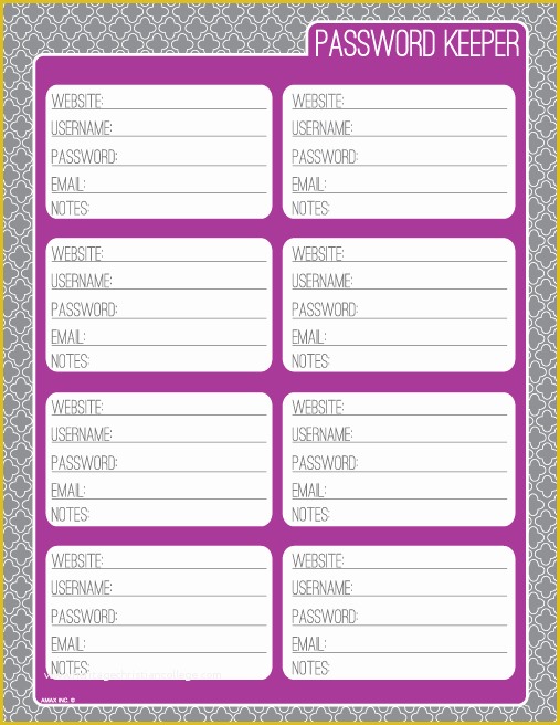 Free Password Keeper Template Printable Of Password Keeper Keep Close Tabs