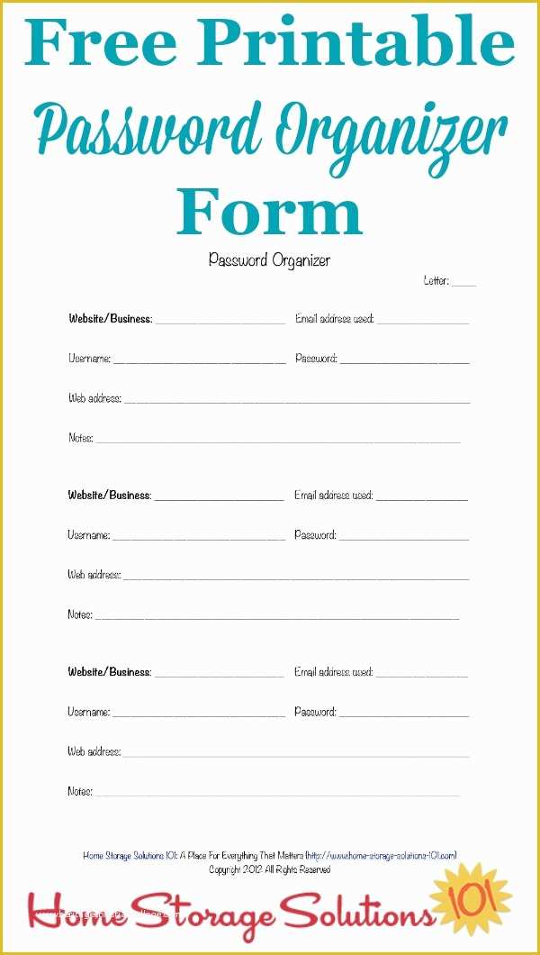Free Password Keeper Template Printable Of Printable Password organizer form Find Your Passwords