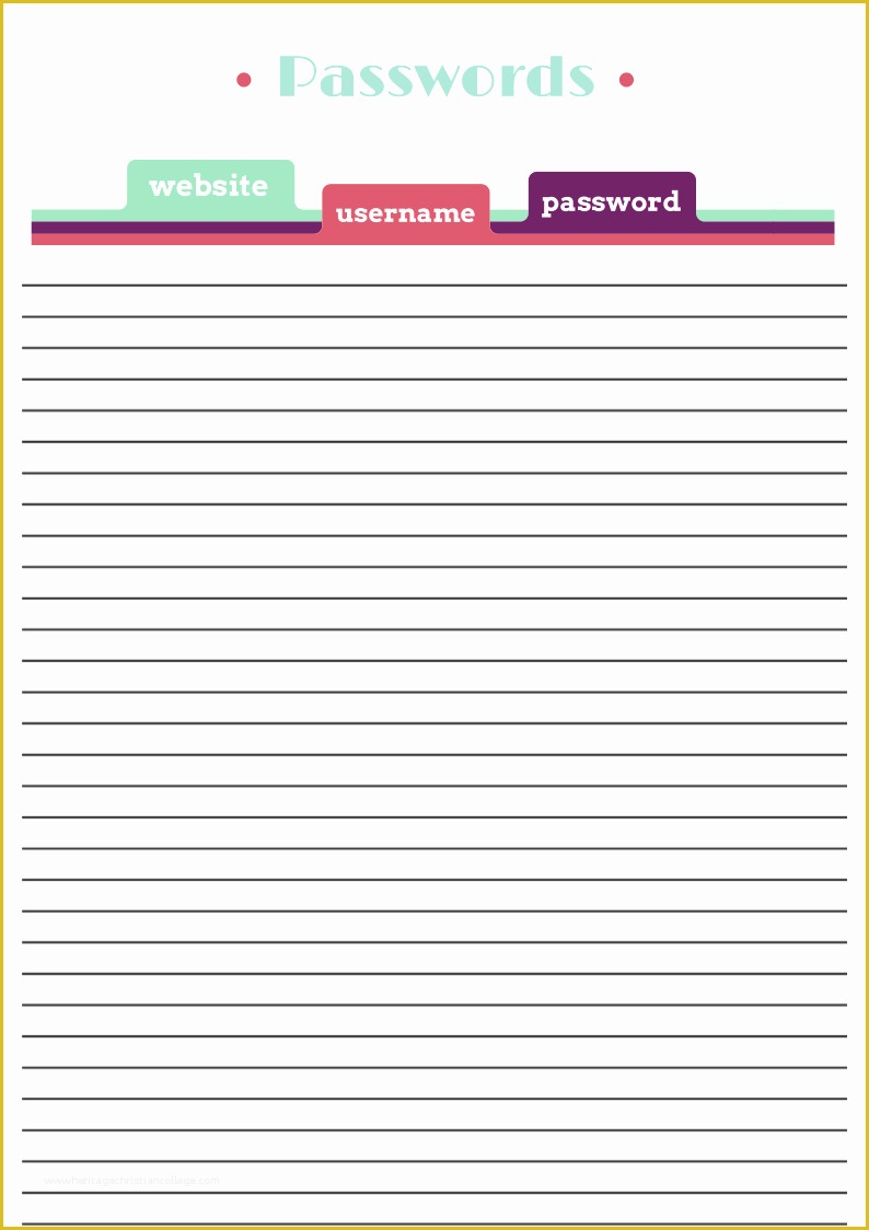 Free Password Keeper Template Printable Of Secret Owl society Password Keeper Printable