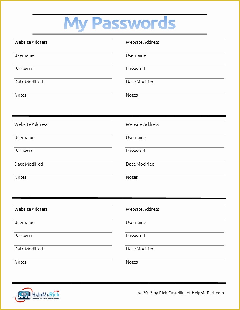 Free Password Keeper Template Printable Of Start Your Password Tracking System today