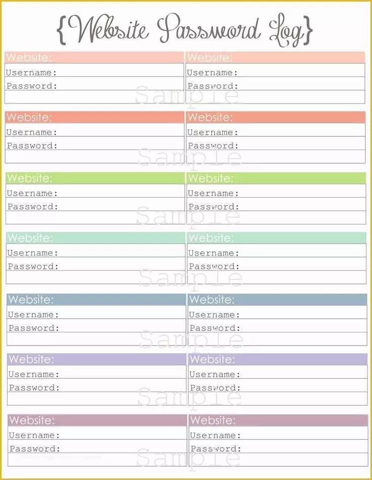 Free Password Keeper Template Printable Of Website Password Log Pdf Printable File