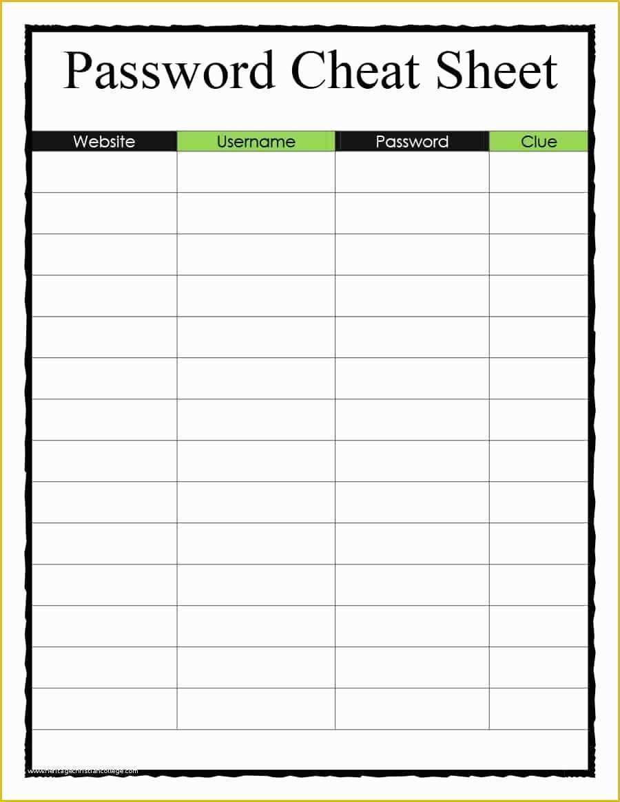 Free Password Template Of 39 Best Password List Templates Word Excel & Pdf