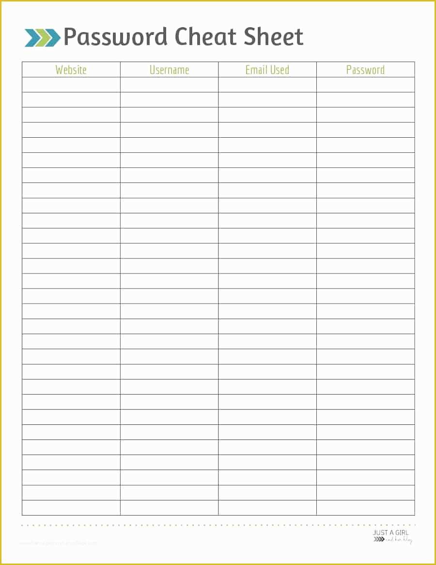 Free Password Template Of 39 Best Password List Templates Word Excel & Pdf