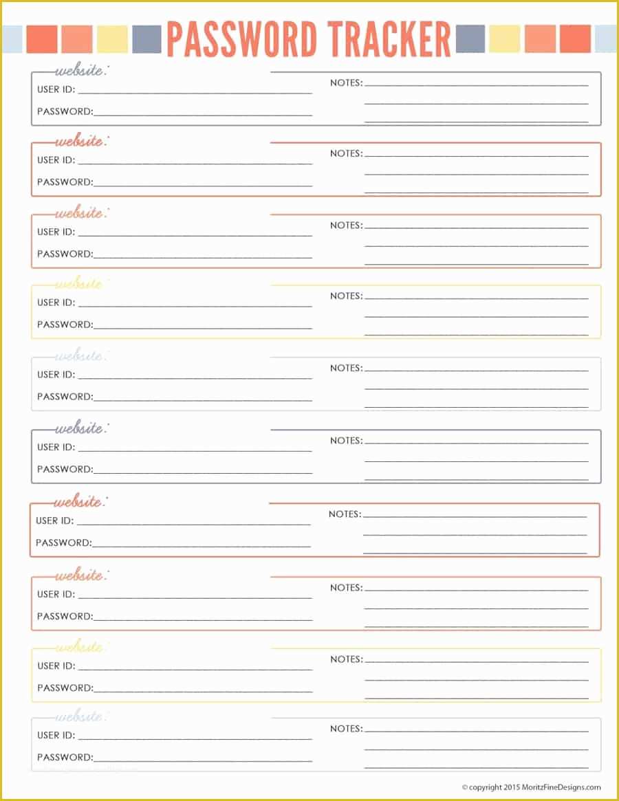 Free Password Template Of 39 Best Password List Templates Word Excel & Pdf