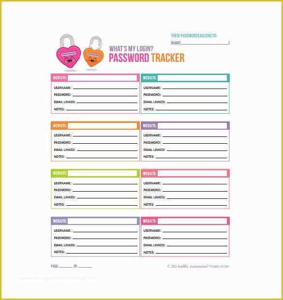 Free Password Template Of 9 Sample Password Spreadsheet Templates Pdf ...