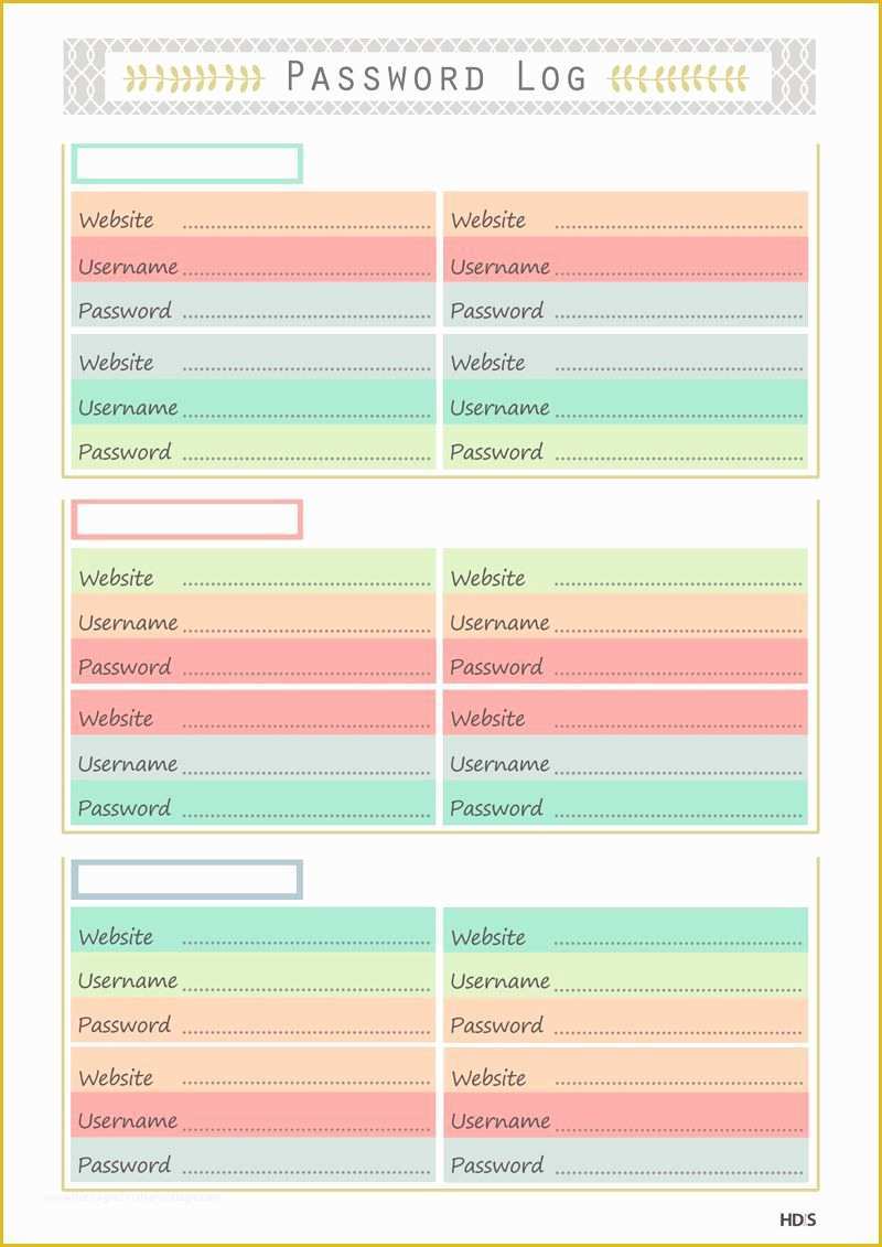 Free Password Template Of Free Password Log Printable Password Tracker Password