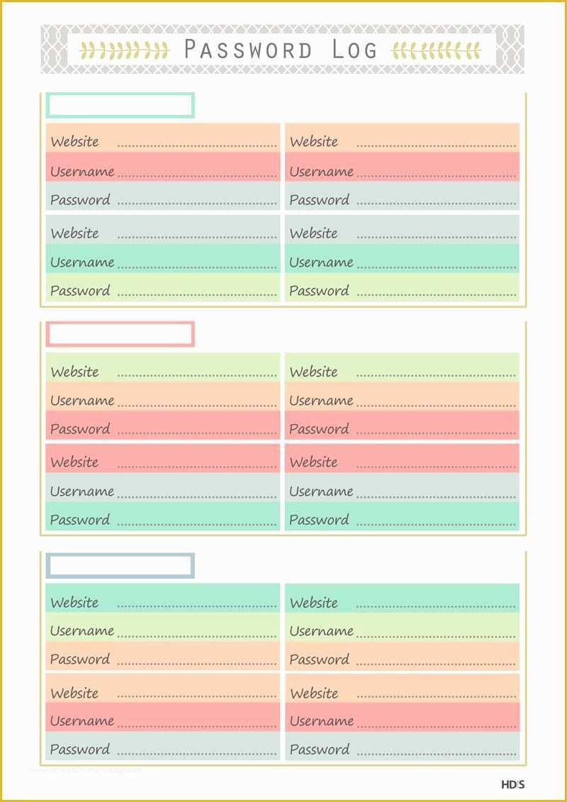 Free Password Template Of Free Password Log Printable Password Tracker Password