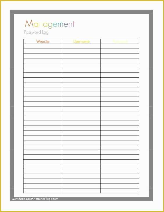 Free Password Template Of Password Log Printable Sheet1 Pdf Google Drive