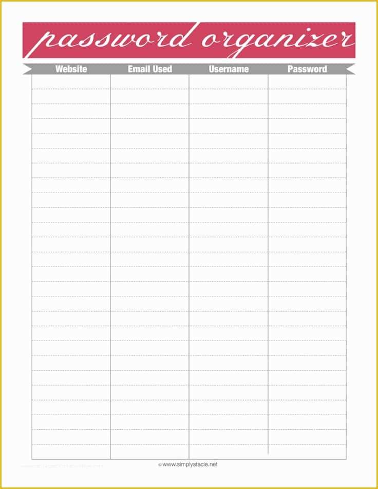 Free Password Template Of Password organizer Printable Simply Stacie