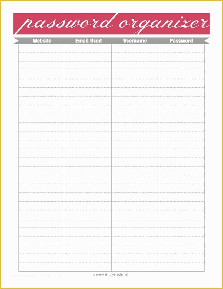 Free Password Template Of Password organizer Printable Simply Stacie