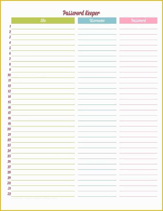 Free Password Template Of Password Tracker Editable Printable Pdf Instant by