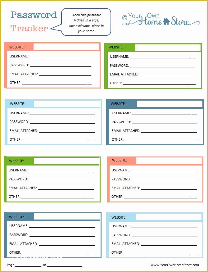 Free Password Template Of Update Your Passwords A Free Password Printable