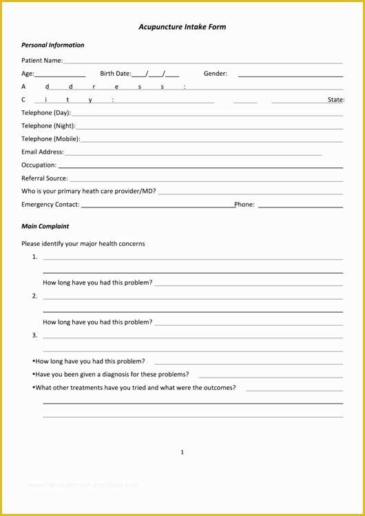 Free Patient Intake form Template Of Free Download Free Patient Intake form Template – Radiofama