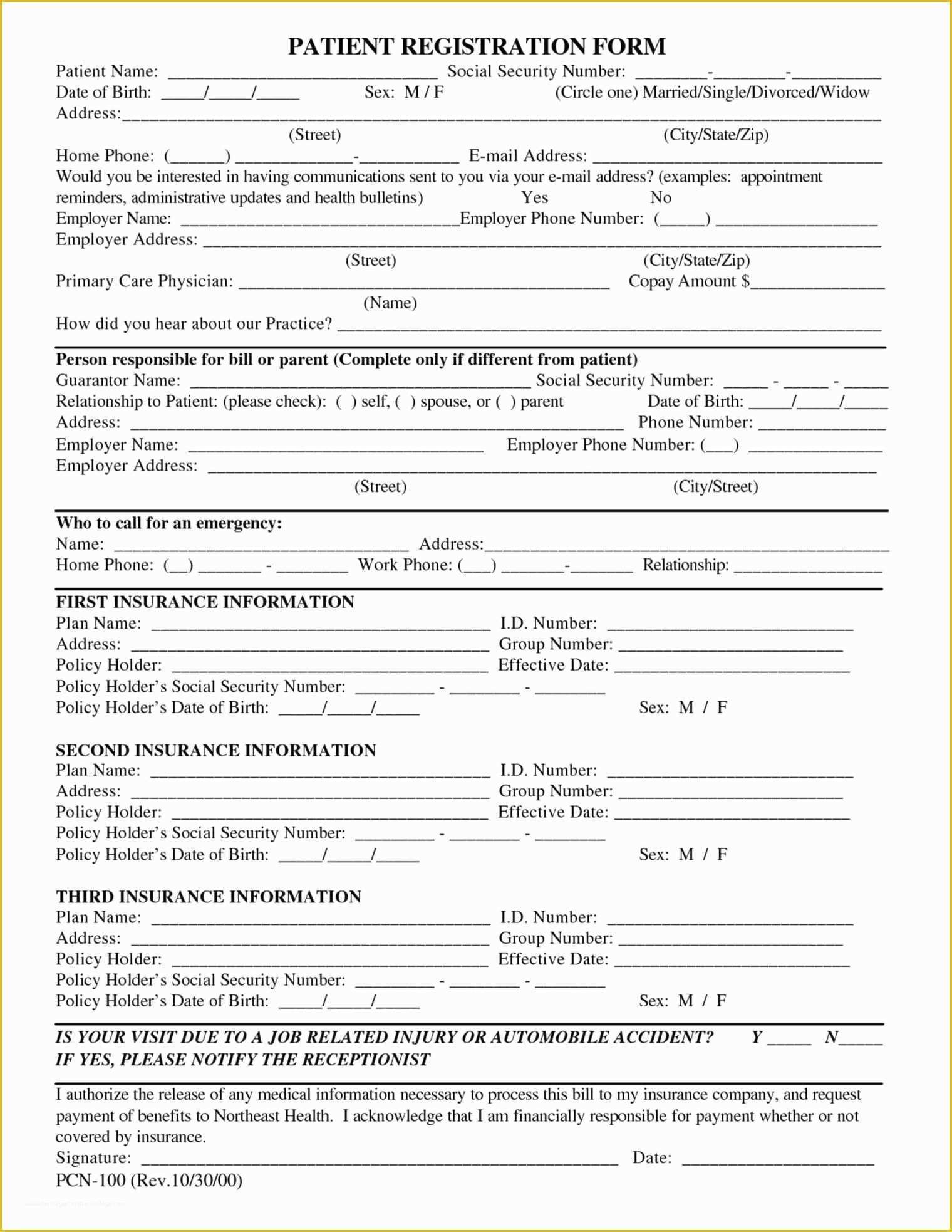 Free Patient Intake Form Template Of Free Patient Intake Form Template