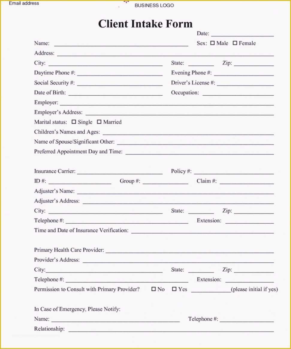Free Patient Intake form Template Of How to Leave Client Intake