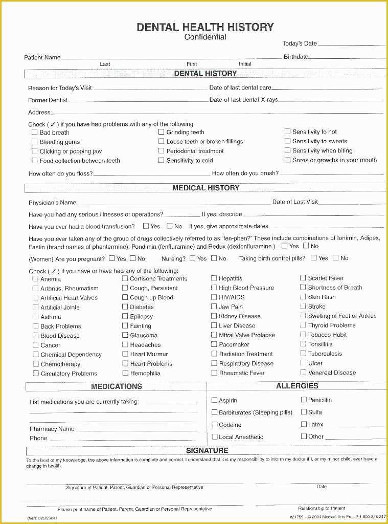 Free Patient Registration form Template Of Health History Template