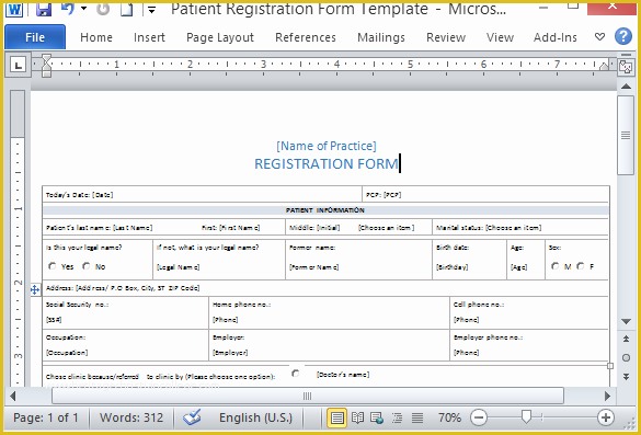 Free Patient Registration form Template Of Medical form Templates Microsoft Word – Templates Free