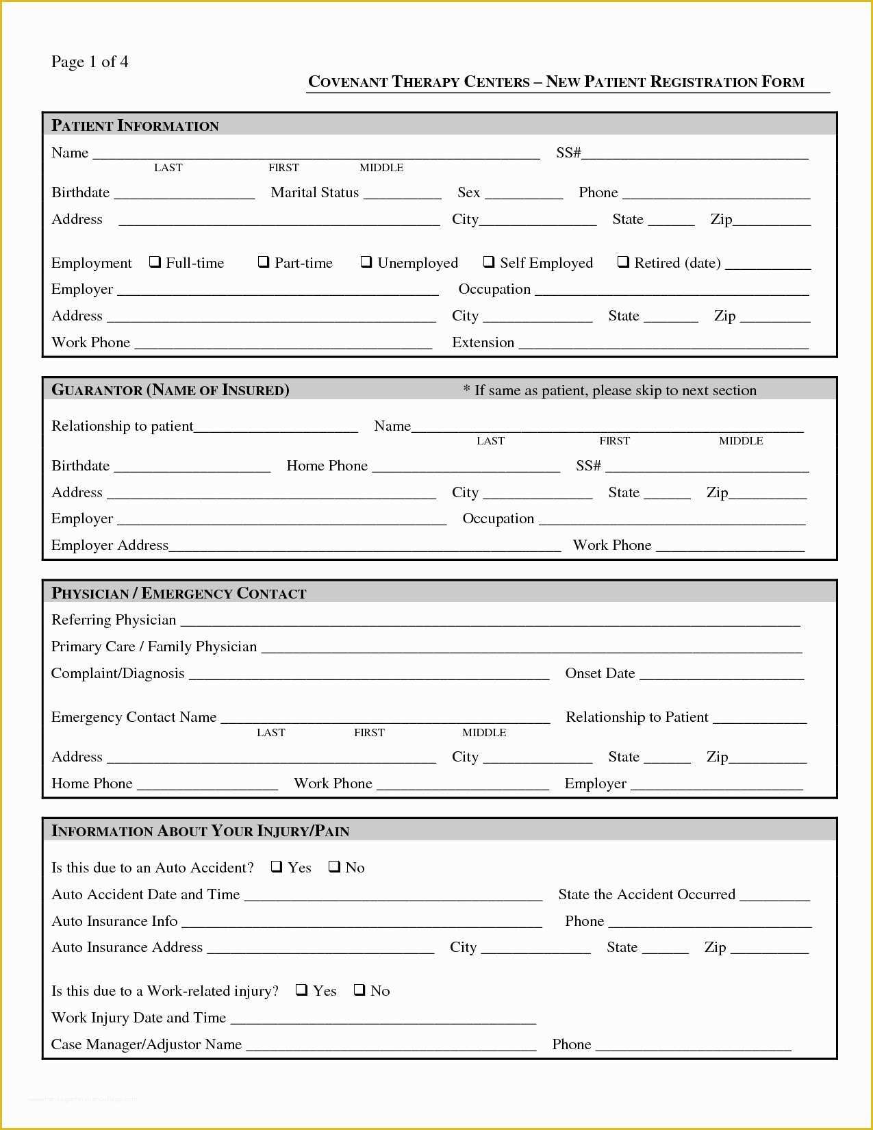 Patient Registration Form Template Free Download Printable Templates 