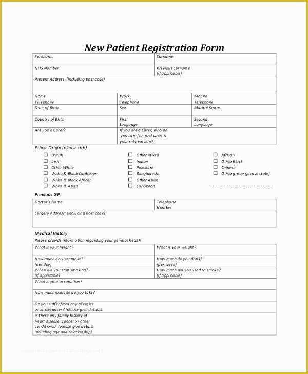 Free Patient Registration form Template Of New Patient Registration form Template – Radiofama