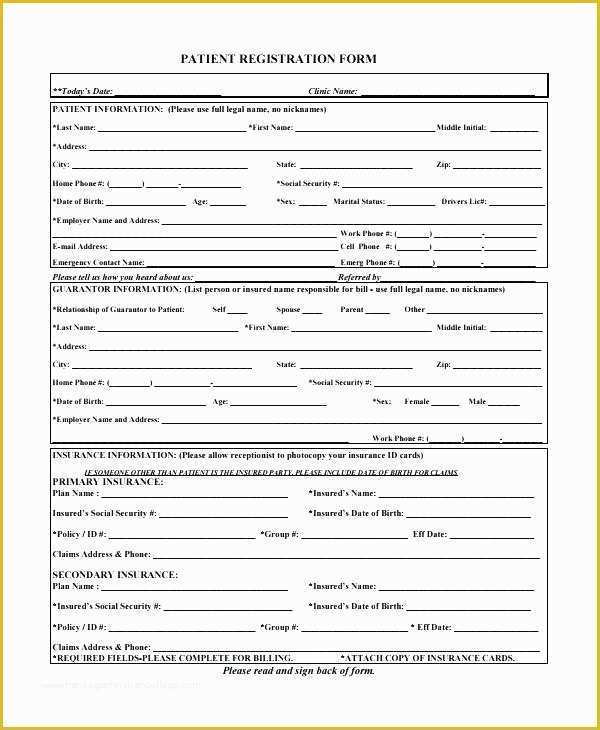 Free Patient Registration form Template Of New Printable Registration form Template Elegant Unique