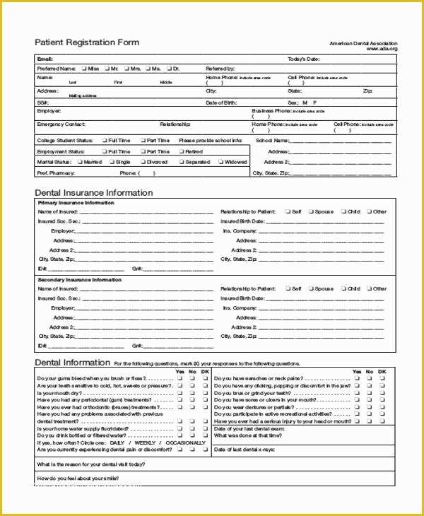 Free Patient Registration form Template Of Registration form Templates