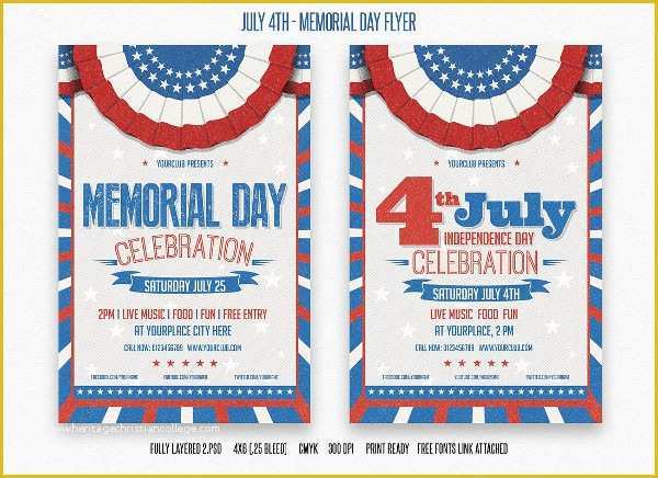 Free Patriotic Flyer Template Of 21 Memorial Day Flyer Free Psd Eps Illustrator format