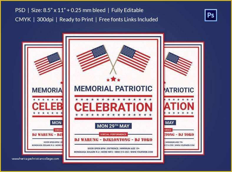 Free Patriotic Flyer Template Of 25 Memorial Day Templates
