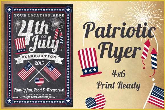 Free Patriotic Flyer Template Of Chalk Patriotic Flyer Flyer Templates On Creative Market