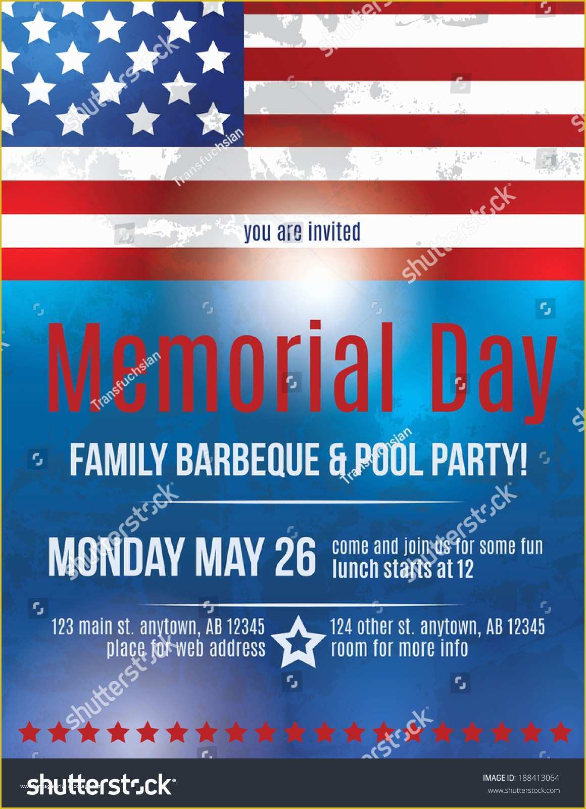 Free Patriotic Flyer Template Of Memorial Day Barbeque Flyer Background Template with