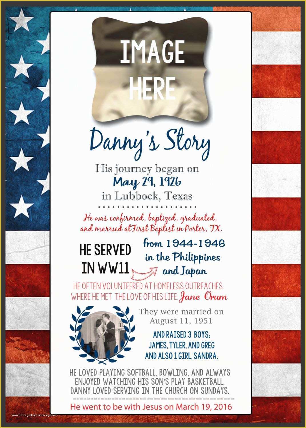 Free Patriotic Funeral Program Template Of Celebration Of Life