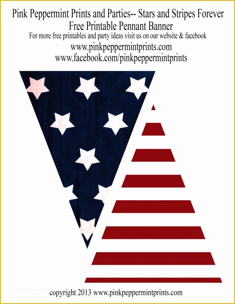 Free Patriotic Funeral Program Template Of Free Stars and Stripes Patriotic Printable Pennant Banner