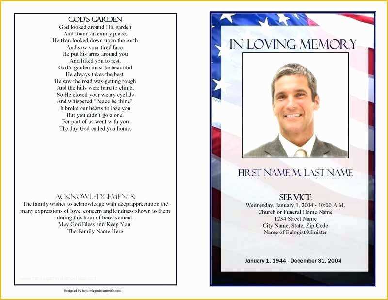 Free Patriotic Funeral Program Template Of Free Templates for Funeral Programs