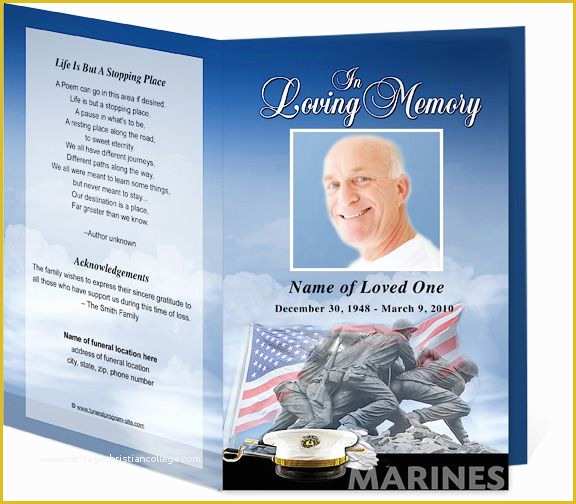 Free Patriotic Funeral Program Template Of Marines U S Patriotic Military Funeral Program Template