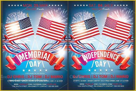 Free Patriotic Funeral Program Template Of Memorial & Independence Day Flyer Flyer Templates