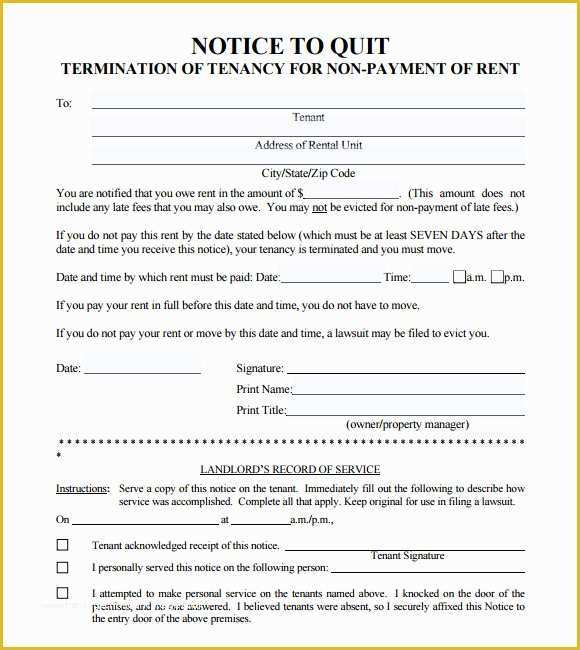 Free Pay or Quit Notice Template Of 10 Notice to Quit Samples Google Docs Ms Word Apple