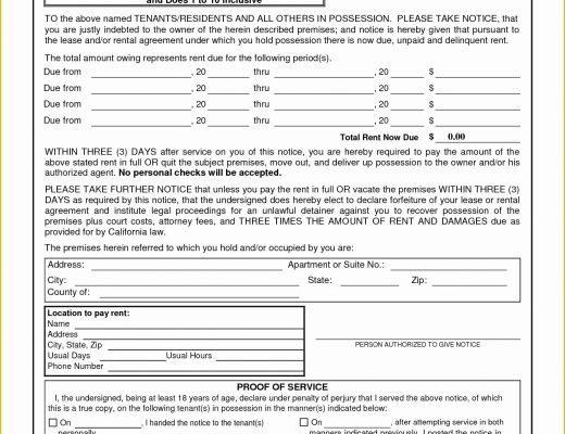 Free Pay or Quit Notice Template Of California Notice to Quit