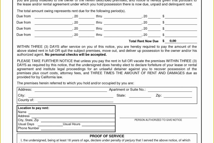 Free Pay or Quit Notice Template Of California Notice to Quit