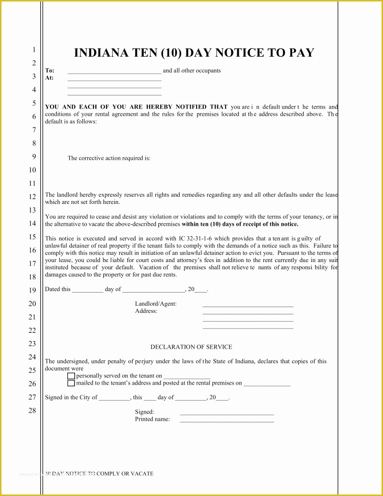 Free Pay or Quit Notice Template Of Eviction Notice Template